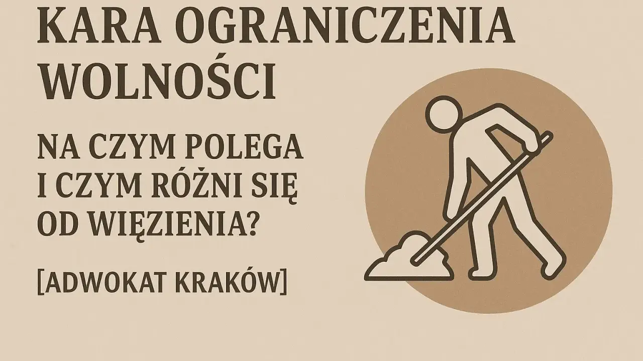 Kara ograniczenia wolności: czym jest i jak odróżnić ją od więzienia? Ilustracja przedstawia osobę wykonującą prace społeczne.