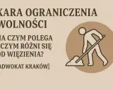 Kara ograniczenia wolności: czym jest i jak odróżnić ją od więzienia? Ilustracja przedstawia osobę wykonującą prace społeczne.