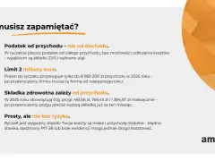 Ryczałt: podatek od przychodu, limit 2 mln euro, składka zdrowotna zależna od dochodu. Prosty, ale nie bez ryzyka.