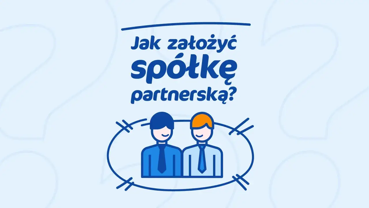 Jak założyć spółkę partnerską? Dwie stylizowane postacie w garniturach symbolizują współpracę i wspólne przedsięwzięcie.
