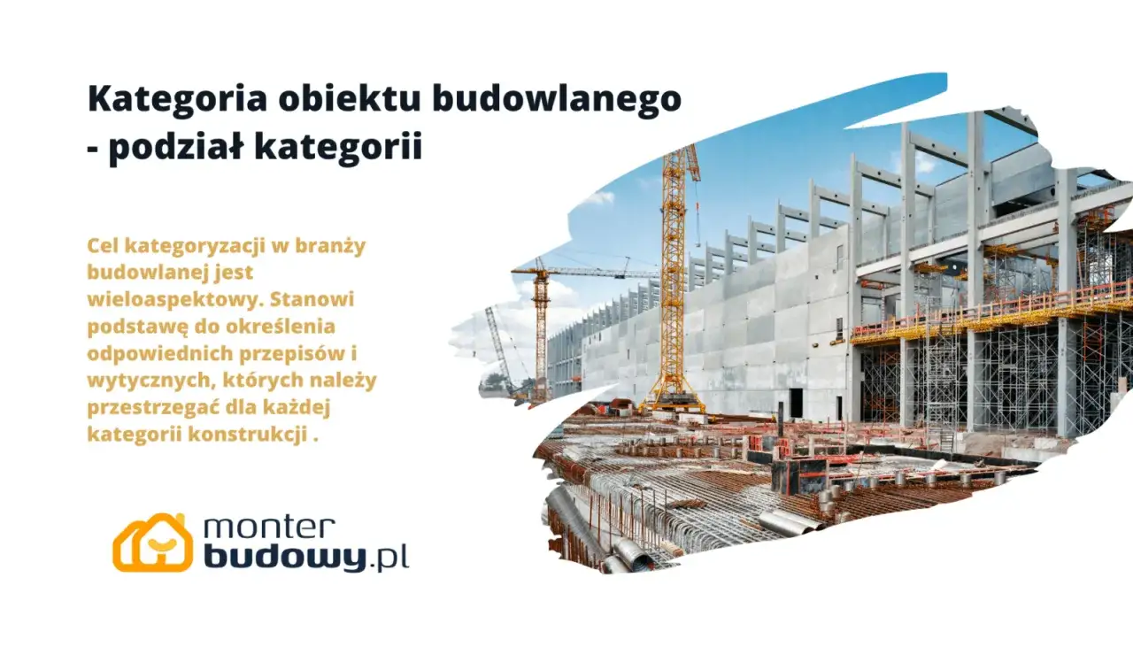 Kategoria obiektu budowlanego - podział kategorii. Budowa obiektu z betonowych elementów, dźwigami i rusztowaniami.